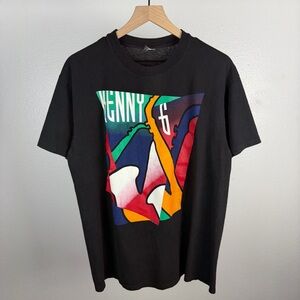 Vintage 90’s Kenny G Tour 1990 T Shirt Black Single Stitch Saxophone Size Large